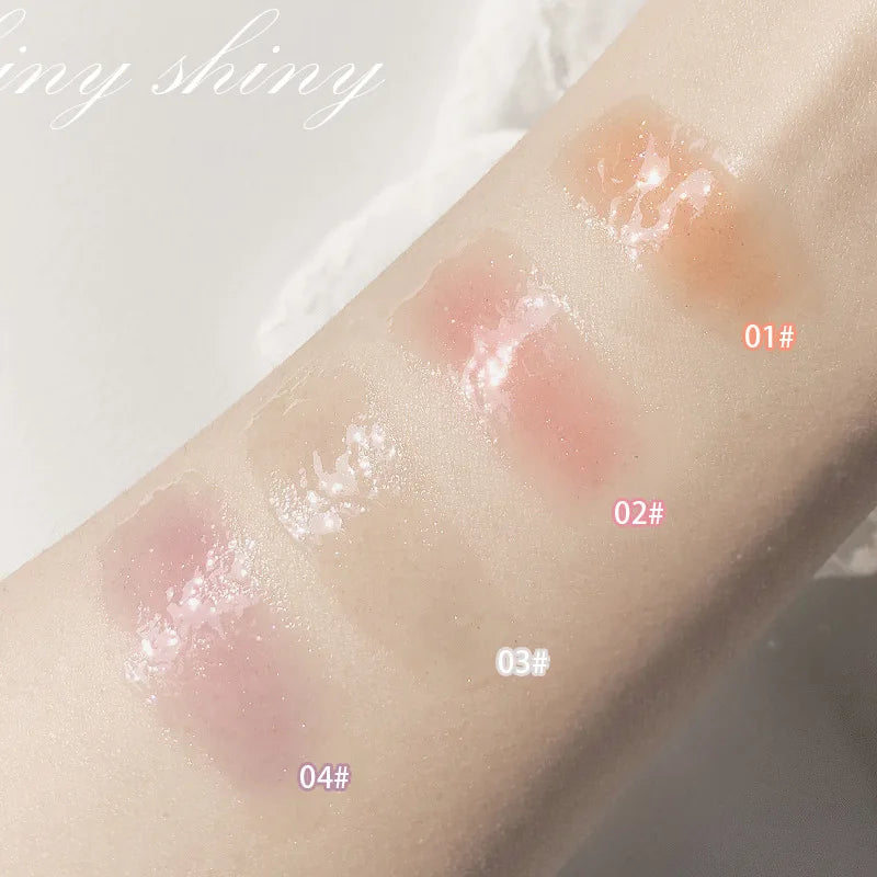 Pearlescent Lip Gloss Mirror Water Light Glass Lip Moisturizing Plump Dilute Lip Lines Soft And Delicate With Glitter Lip Gloss