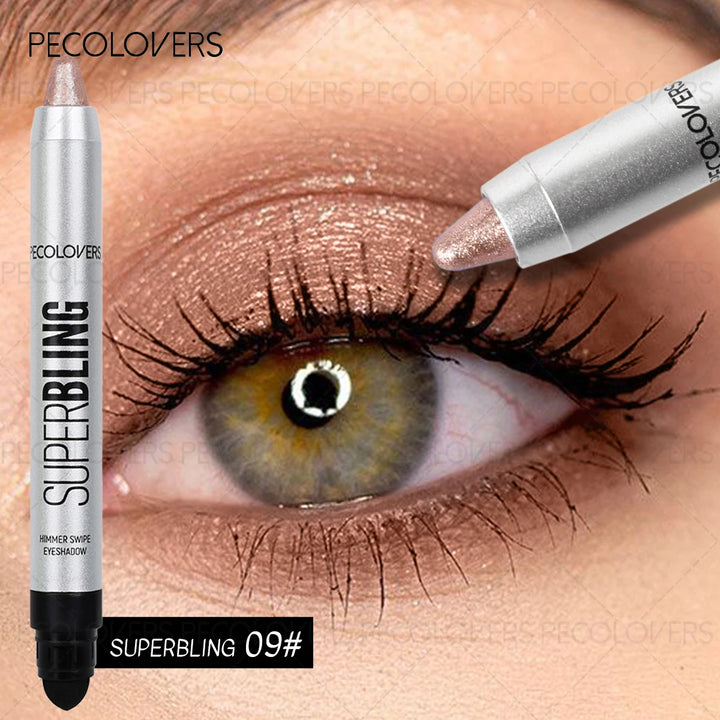 1 Pc High Color Rendering Shimmer Eyeshadow Pen, Shiny Colors Eye Shadow Stick, Eye-catching Eye Makeup, Music Festival Makeup
