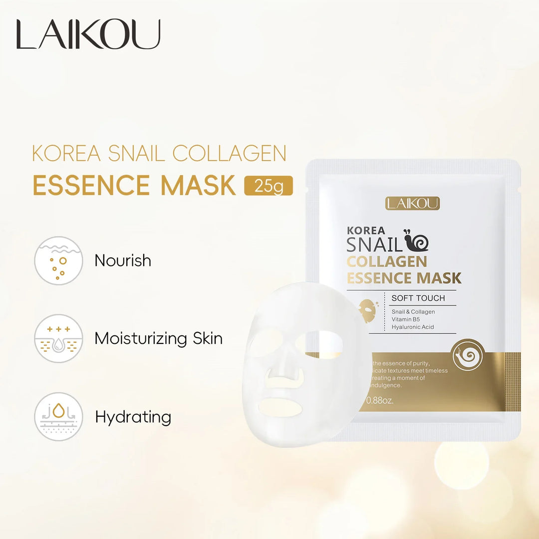 Snail Mucin & Protein Sheet Mask,Anti-Aging & Repair Face Mask,Hydrating Firming Essence Mask for Wrinkles and Pores,5/10/20 PCS