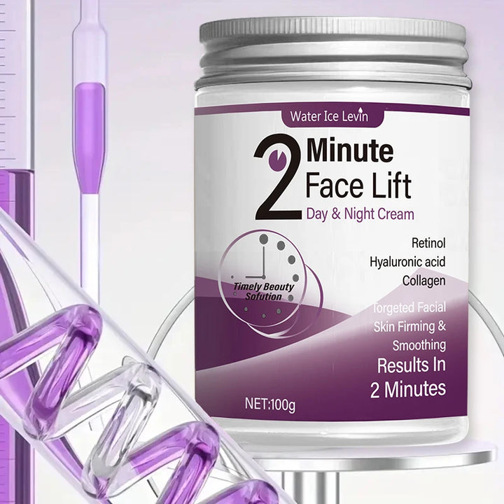 2 Minutes Facial Lifting Day and Night Cream Contains Retinol, Hyaluronic Acid and Collagen - Moisturizing Lotion Suitable for All Light Skin Tone, No Fragrance, Absorption of 2 Minutes