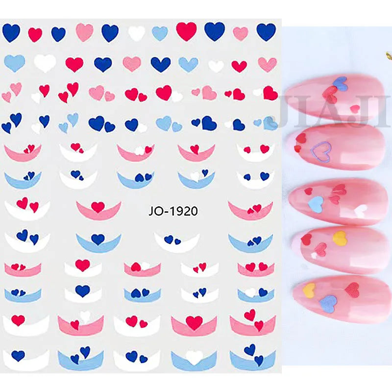 Nail Art Stickers Water Decals Eyes Stripe Nail Art Decorations for Manicure Accessories Press on Nails Foil Stickers and Decals