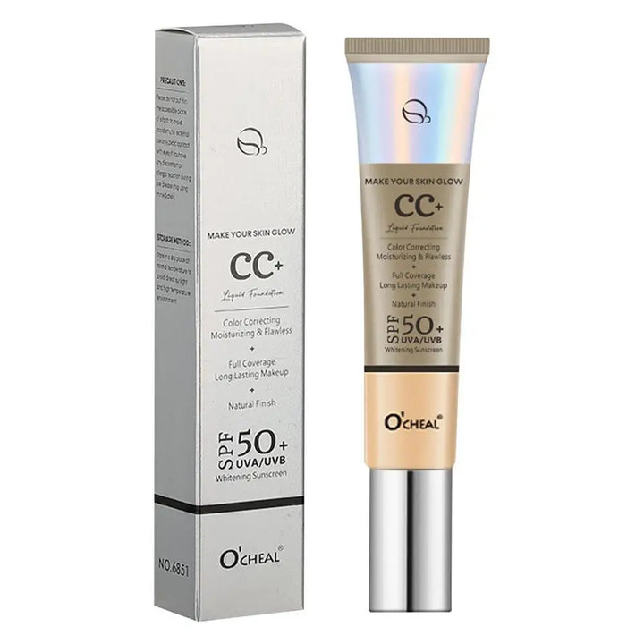 CC Cream Concealer Color Correcting Cream SPF 50 Sunscreen Full Coverage Foundation Lightweight Foundation Moisturizing