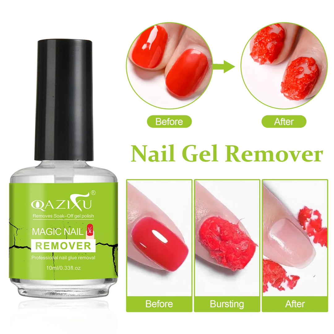 QAZIXU Nail Gel Polish Remover Clean UV Soak Off Quick & Easy Polish Removing Nail Art Tools Suitable for Nails and Fake Nail