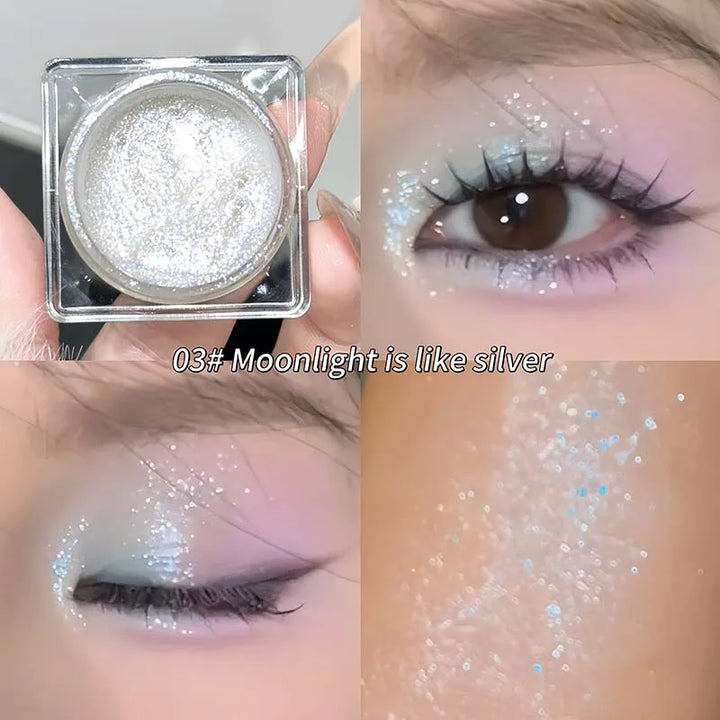 Liquid Gel Eyeshadow Pearl Glitter Body Highlighter Monochrome Diamond Shimmer Silkworm Brighten Highgloss Sequins Quick Drying
