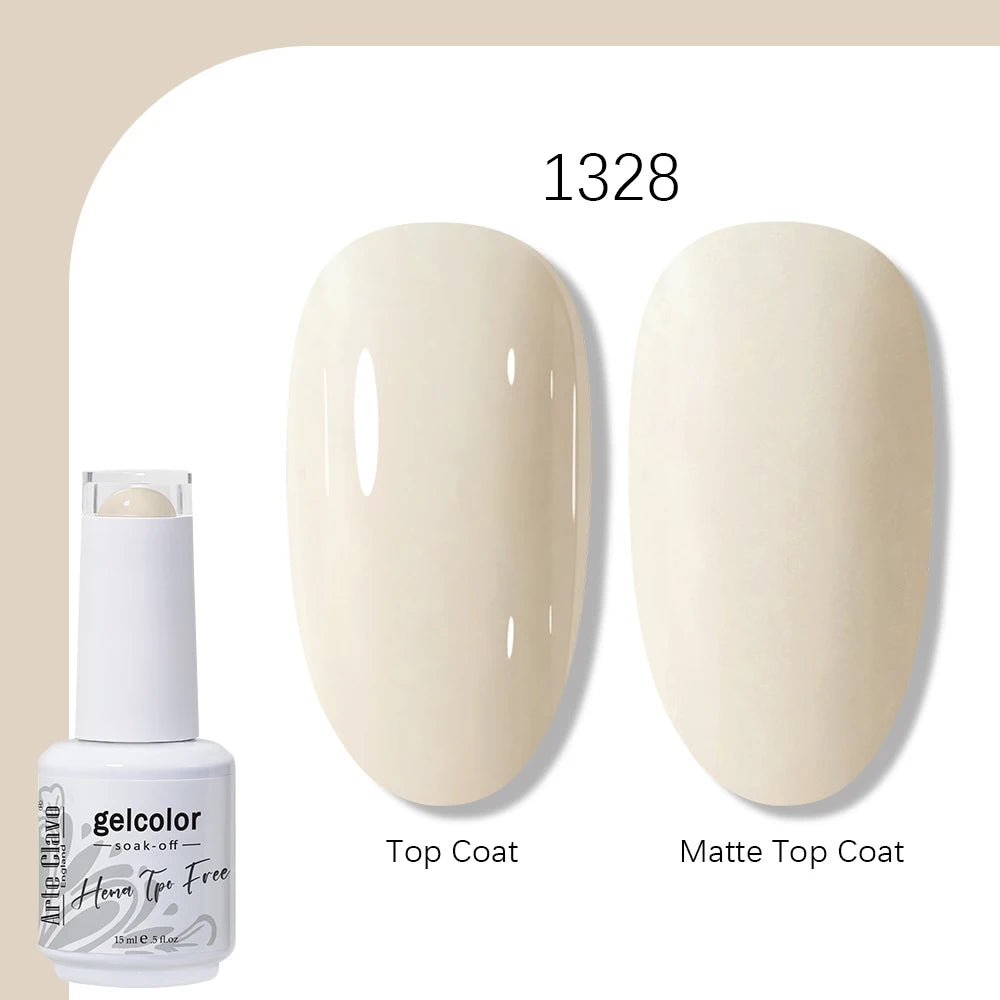 Arte Clavo Solid Color Gel Nail Polish 15ml Soak Off UV LED Gel Semi-Permanent Glitter Polish For Manicure Nail Art Salon Gel