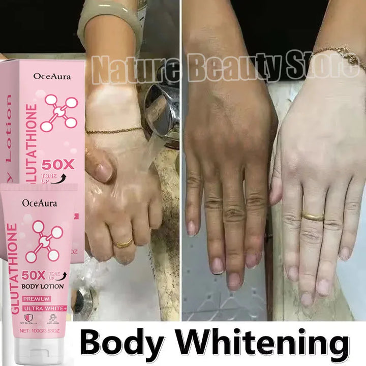Glutathione Niacinamide Body Lotion Skin Brightening Hydrate Revitalize Even Skin Tone Whitening Face Bleaching Lightening Care