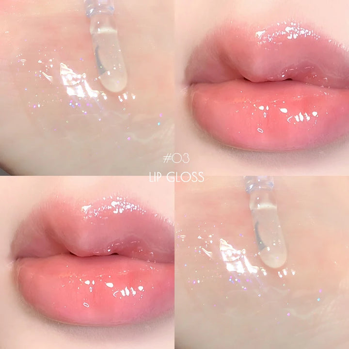 Pearlescent Lip Gloss Mirror Water Light Glass Lip Moisturizing Plump Dilute Lip Lines Soft And Delicate With Glitter Lip Gloss