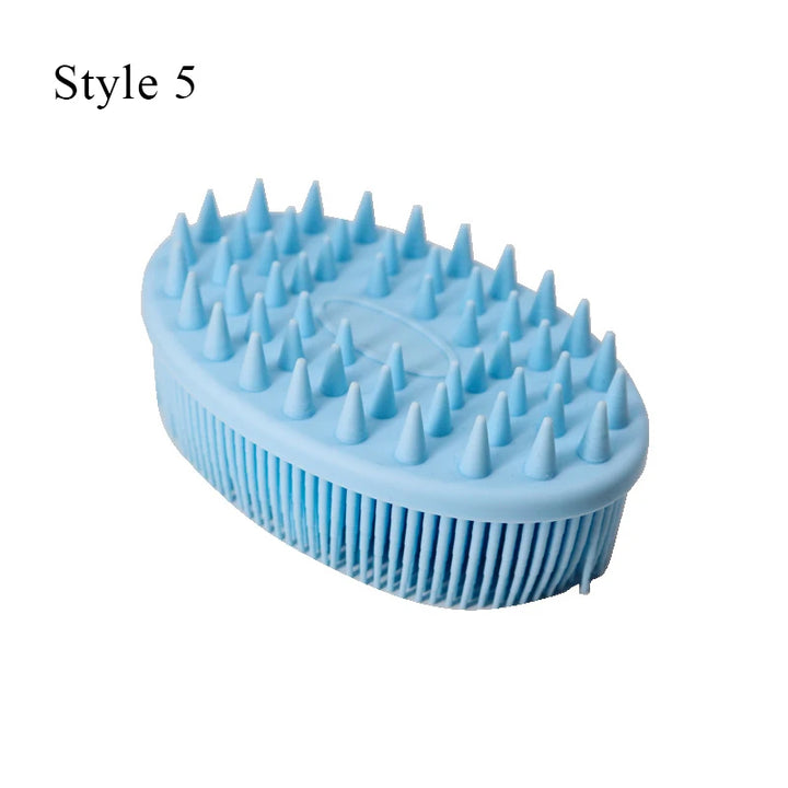 Exfoliating Sponge Dead Body Scrubber Skin Head Washing Brush Comb Silicone Bristle Bath Brush Scalp Massager Bath Tool Hygienic