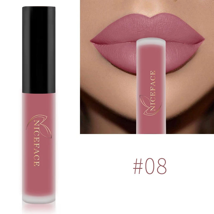 Nude Liquid Lipstick Ultra Matte Velvet Long Lasting Women Beauty Red Nonstick Cup Waterproof Purple Lip Gloss Lips Cosmetics