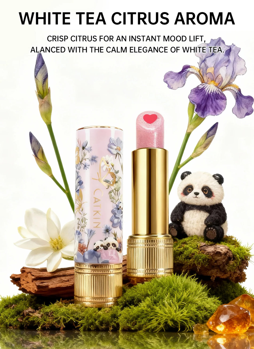 CATKIN Whiffle Dance Tinted Lip Balm Solid Lip Gloss Moisturizing Watery Colored Jelly Love Long-lasting