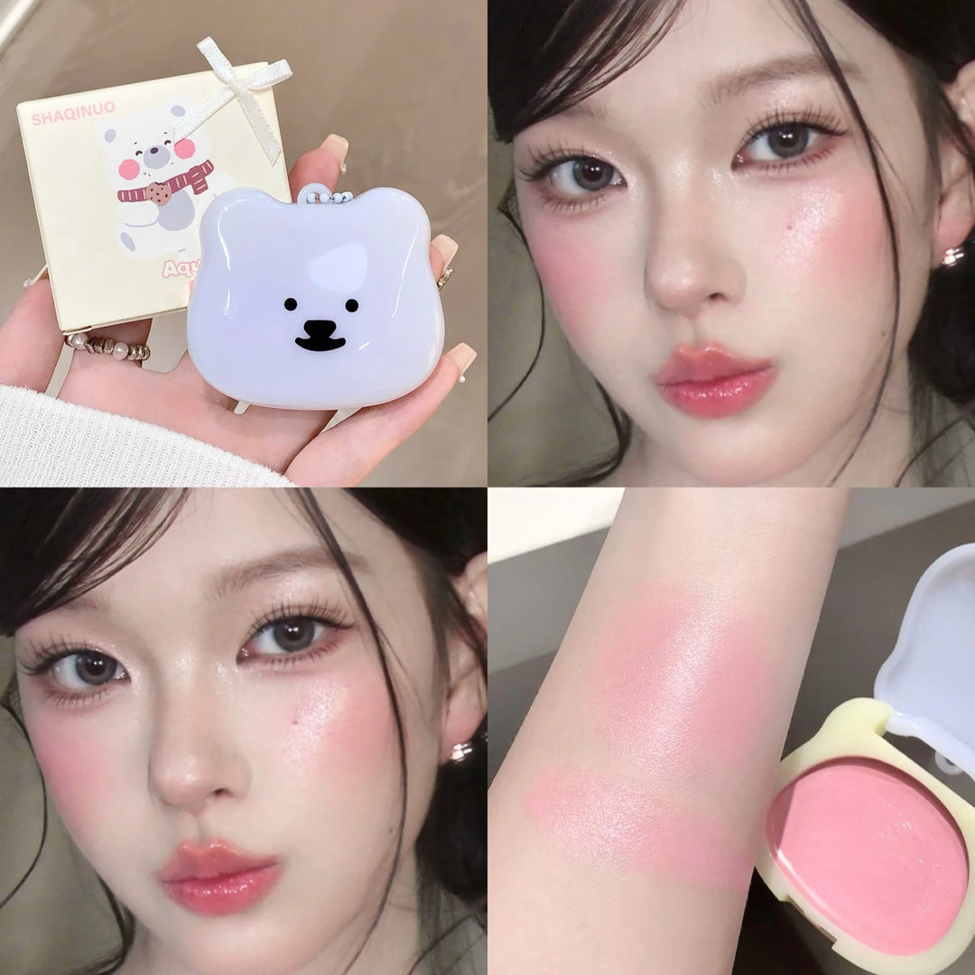 Watery Blush Cream SHAQINUO  Moisturizing Jelly Glow Blush, Rouge Korean Makeup, Cream Texture, Low Saturation Brightening