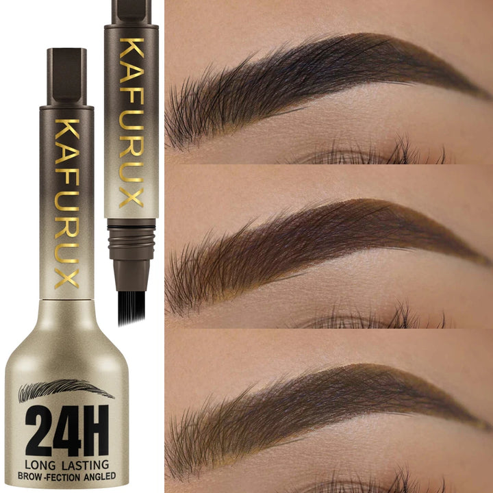 3D Dye Eyebrow Pencil Hairling Anti-smudge Waterproof Long Lasting Black Brown Large Brush Natural Wild Eyebrow Enhancers Cream