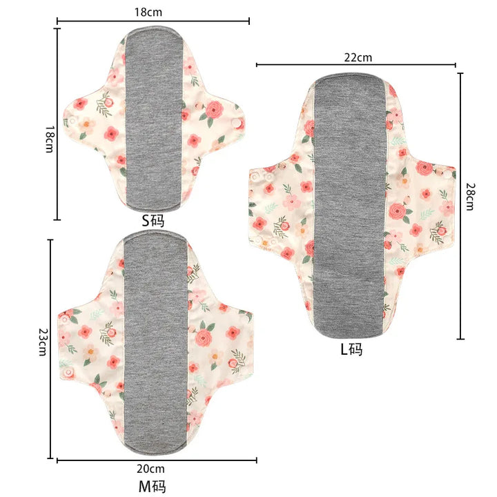 3Pcs Graphene Cotton Menstrual Cloth Sanitary Pads Washable Sanitary Napkin Reusable Adult Leakproof Panty Liner