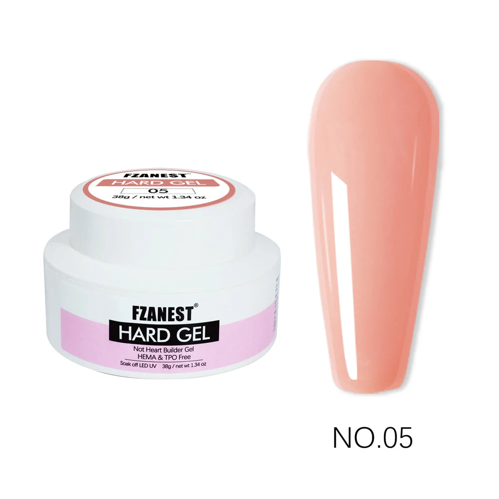 FZANEST HEMA FREE No Heat Nude Pink Builder Nail Gel Painless Hard Gel 9 Colors Sculpting Overlay UV Led Strengthener Extensions