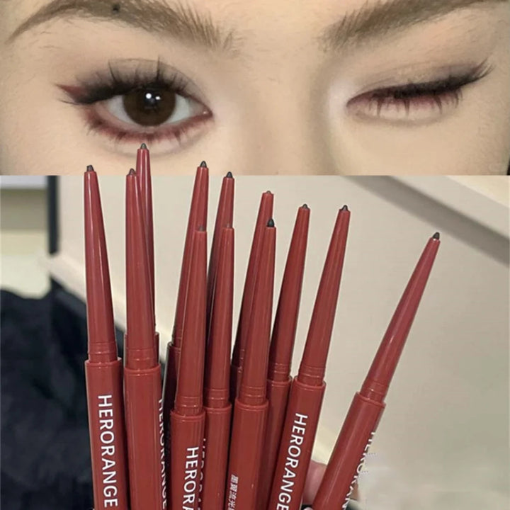12 Colors Eyeliner Pencil Waterproof Long-lasting Orange Black Brown Easy Wearing Eyeshadow Contour Stick Lying silkworm Makeup