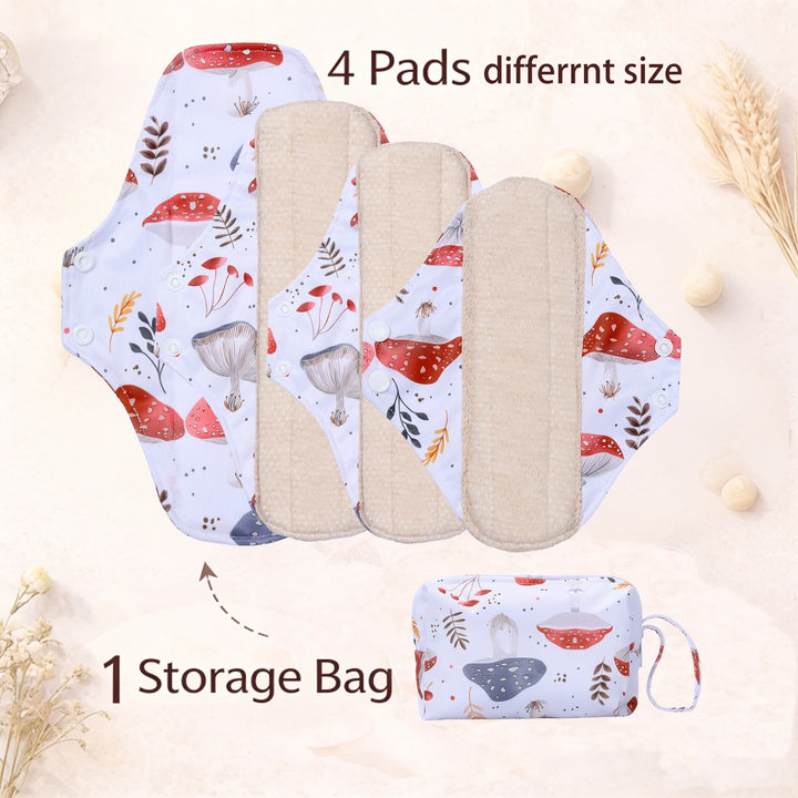 New Colourful Cotton Sanitary Pads Set Washable Menstrual Pads Reusable Nursing Pad Ladies Bratehable Cloth Menstruation Gift