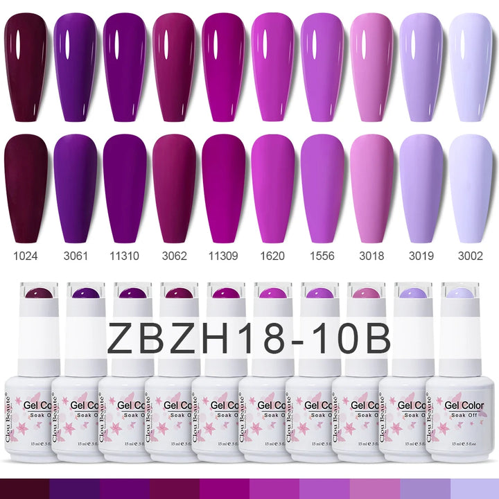 Clou Beaute 10/12/20/24pcs Gel Nail Polish Set Color 15ml White Glass Bottle Nail Art Kit Semi Permanent Gellack Nail Varnish