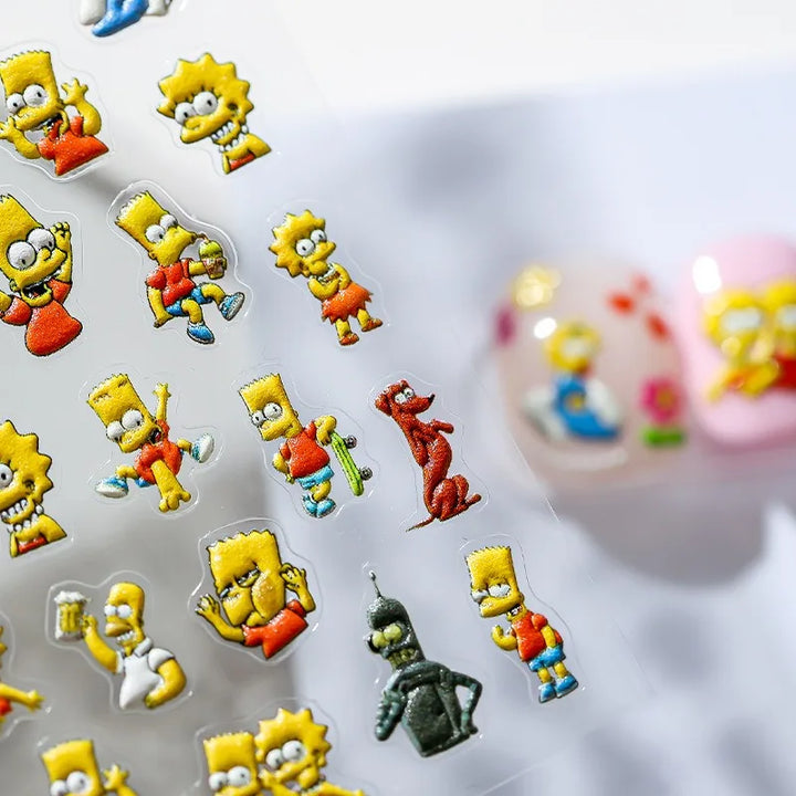 Disney Princess Cartoon 5D Nail Stickers Nail Art Decoration Frozen Snow White Nail Art Stickers Nail Supplies