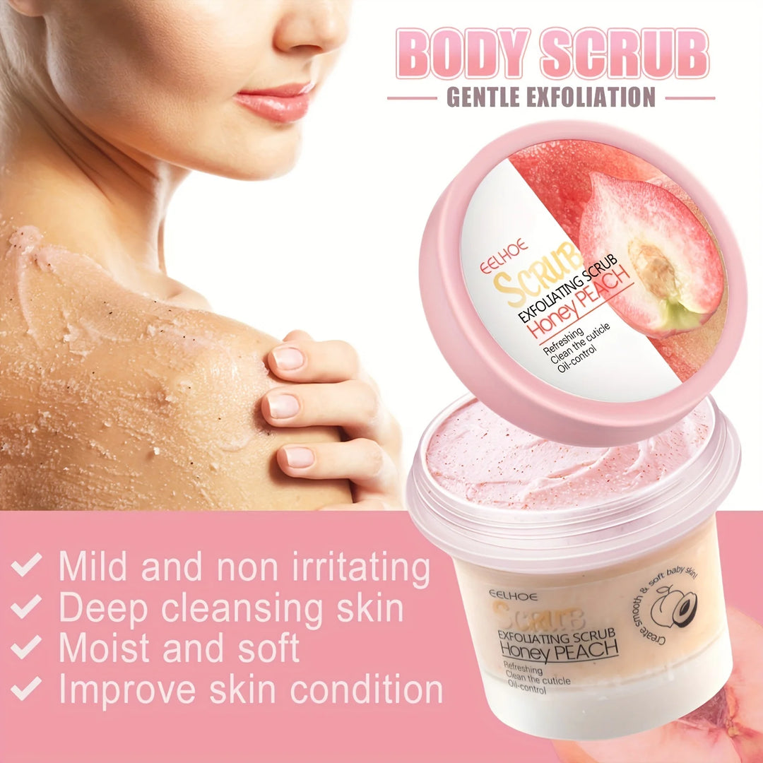 For foot and body Honey Peach Scrub Cream Deeply Cleansing, Physical Exfoliabtion Through Granules Skin For Soft And Tender Skin