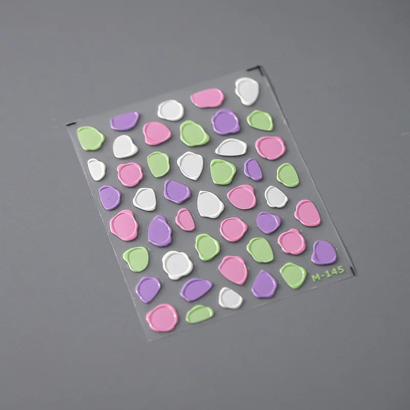 1pcs White 5D Pearl Lace Wave Lines Nail Art Stickers Elegant Exquisite Nail Decoration Decals DIY Self Adhesive Transfer Slider