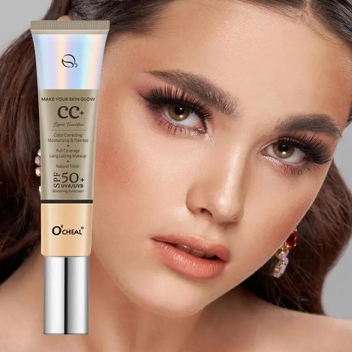 CC Cream Concealer Color Correcting Cream SPF 50 Sunscreen Full Coverage Foundation Lightweight Foundation Moisturizing
