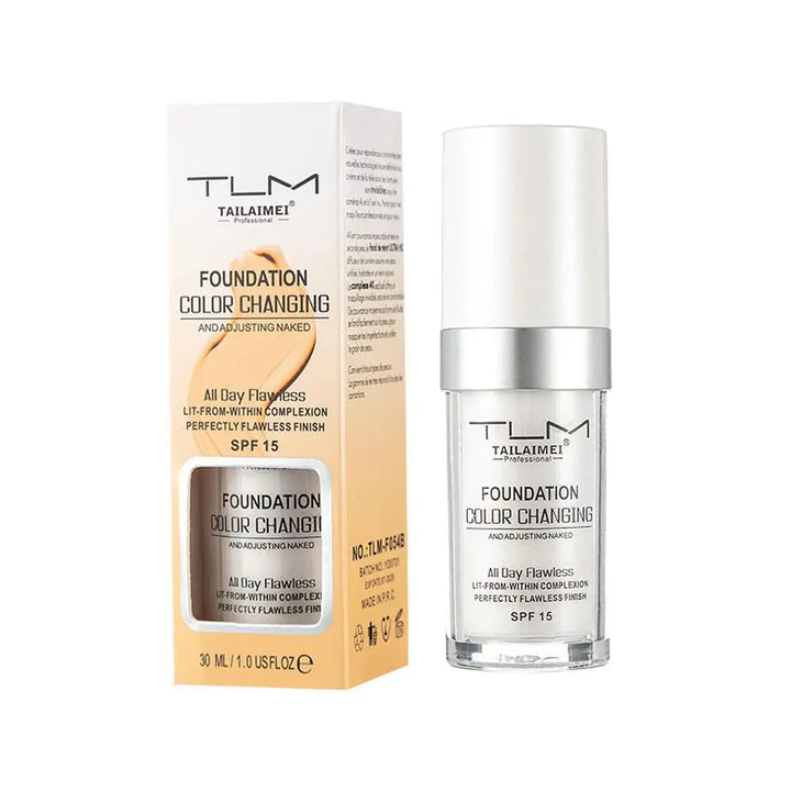 Colour Changing Liquid Foundation Hides Wrinkles & Lines, BB Cream Makeup Base Concealer Moisturizing Primer All Skin Tone SPF15