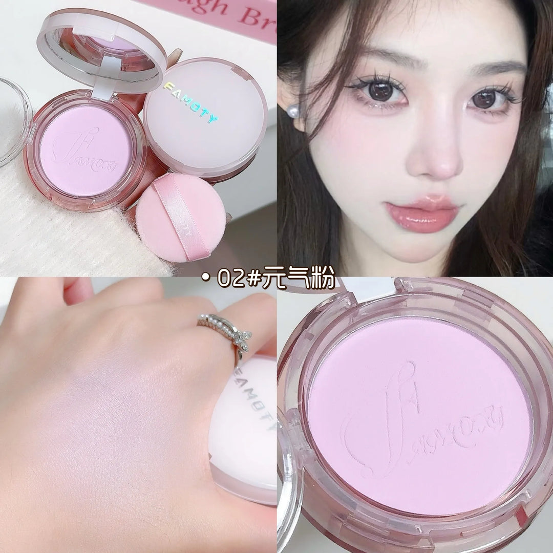 1Pc Matte Oil Control Pressed Powder Waterproof Concealer Pressed Setting Powder Lasting High Gloss Brighten Face Korean Makeup
