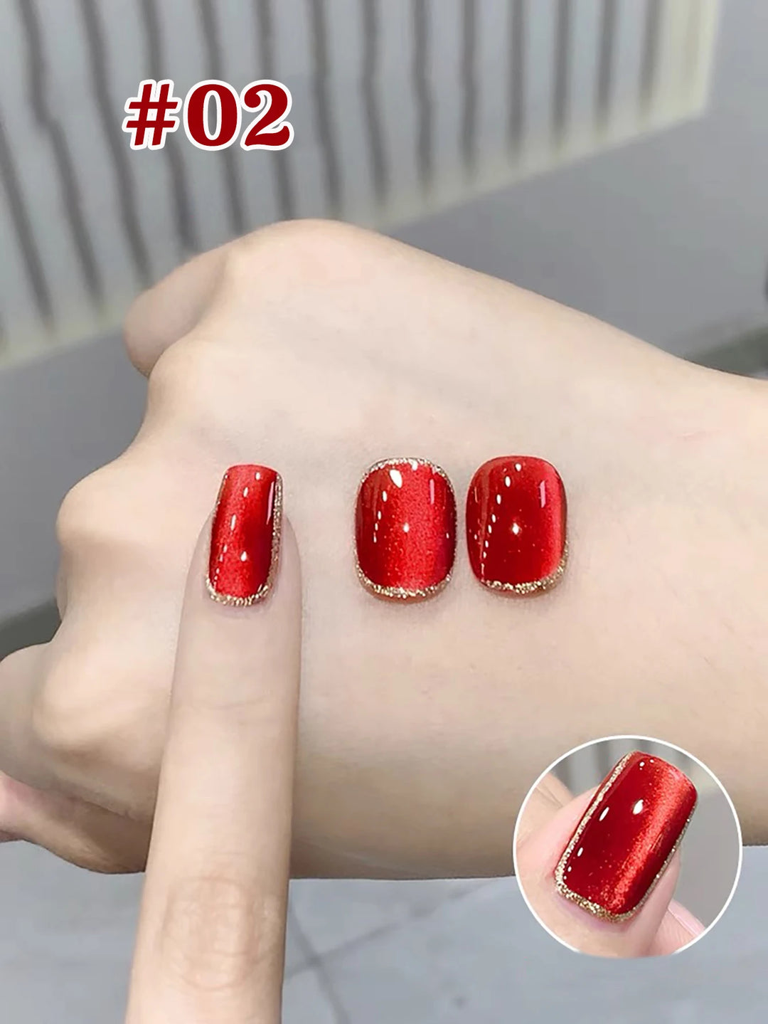 12ML 1-21PCS Autumn Nails Red through half the Sky Cat Eye Nail Glue Halloween New Whitening Glass Bead Cat Eye Nail Polish