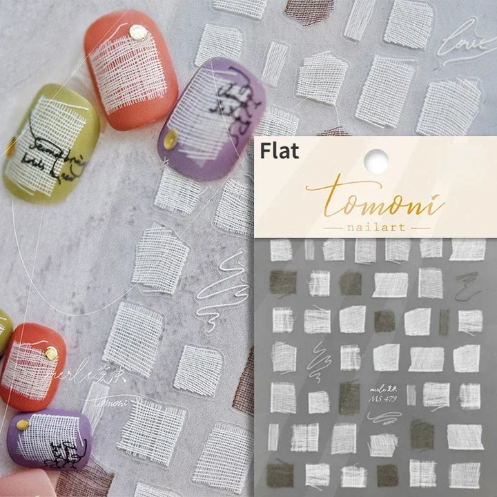 1pcs White 5D Pearl Lace Wave Lines Nail Art Stickers Elegant Exquisite Nail Decoration Decals DIY Self Adhesive Transfer Slider