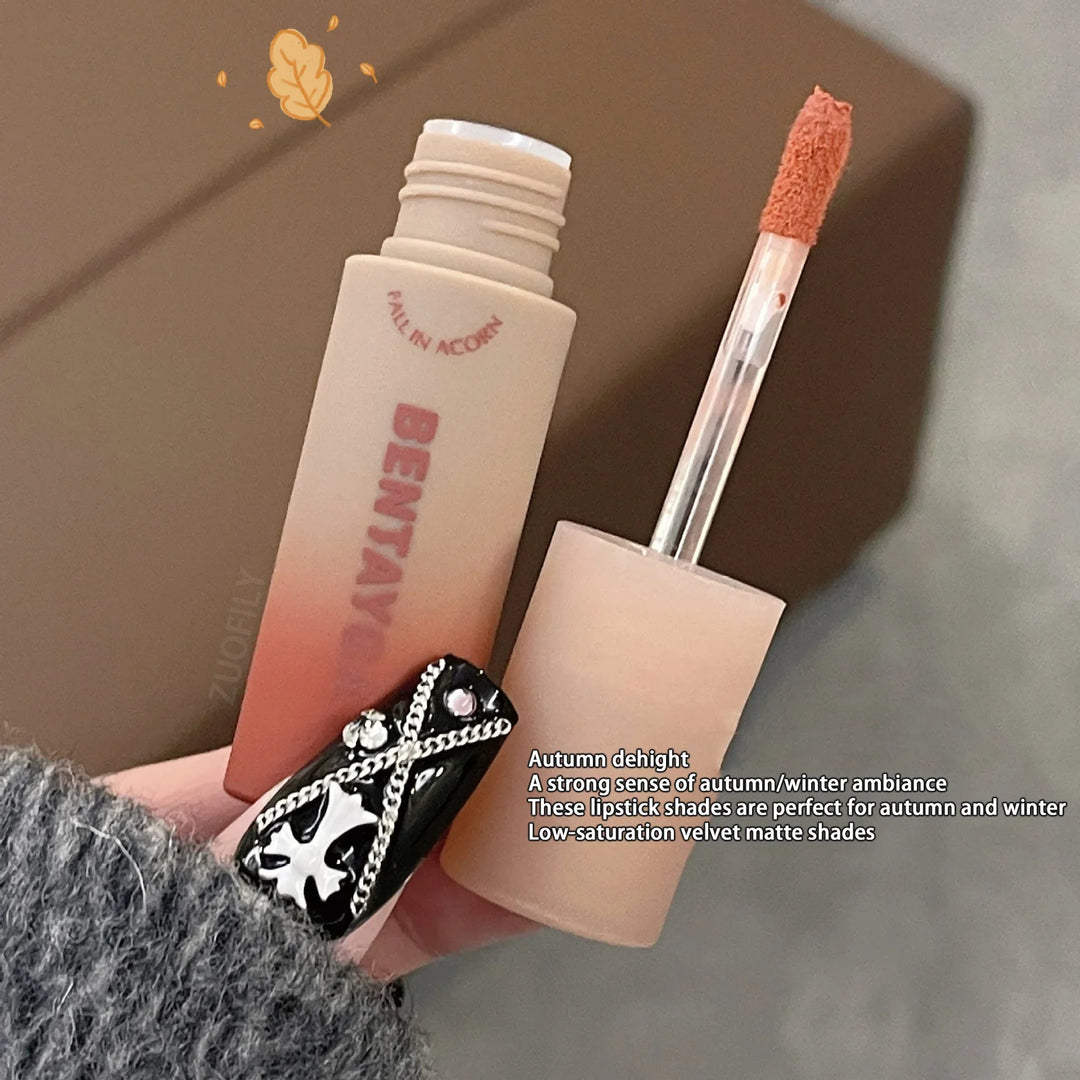 Rose Red Brown Stain Lip Gloss Waterproof Long-lasting Easy To Wear Velvet Lip Mud Autumn/Winter Ambience Korean Makeup Lip Tint