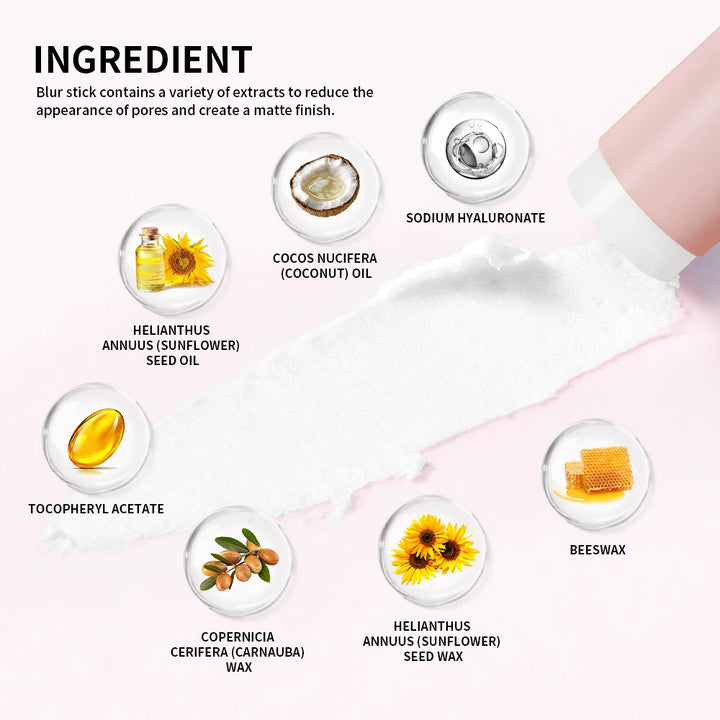Lakerain Blur Stick Invisible Pore Base Stick Long Lasting Makeup Primer Stick Hydrate Covering Pores Oil Control Primer Stick