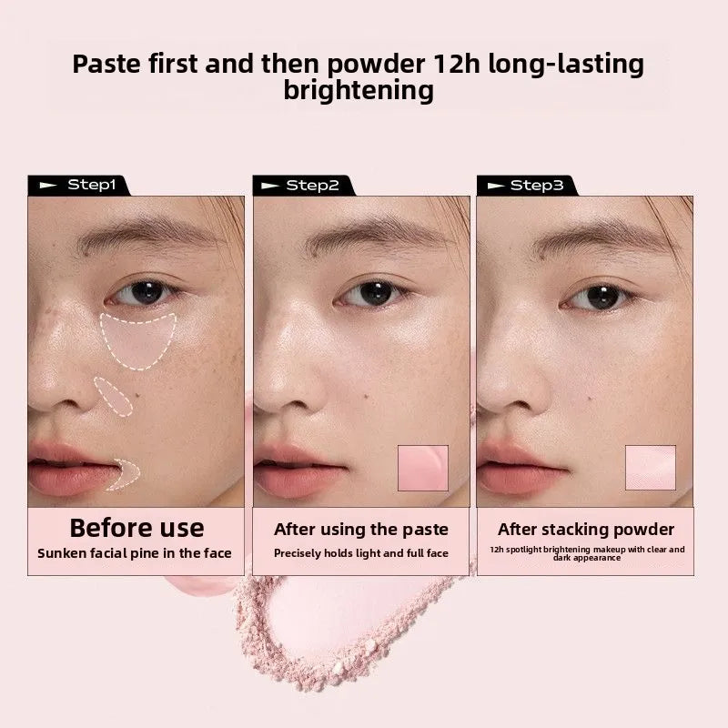 LITTLE ONDINE Peach Highlight Cream Double Effect Brightening Three-dimensional High Disc Matte Face Brightening Depression