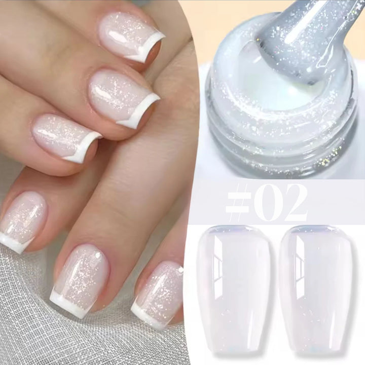 10ml 1-8pcs Milky White Quick Extension Gel Nail Polish Nude Construct Hard Semi Permanent Acrylic Extension Nail Art Varnish
