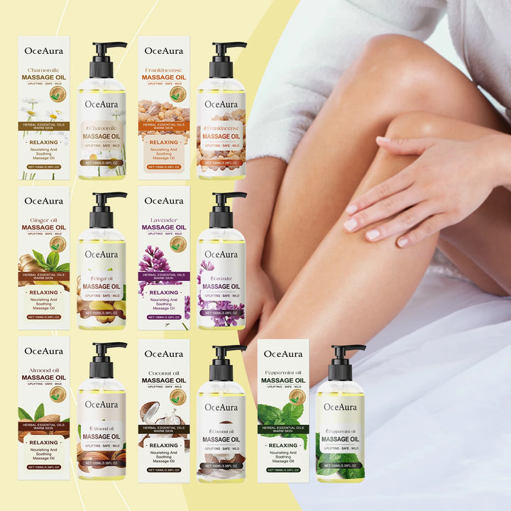 OceAura Body Massage Oil Soft Smooth Skin Firming Soothing Deep Hydration Chamomile Tea Tree Oil Muscle Relaxation Massage Oil