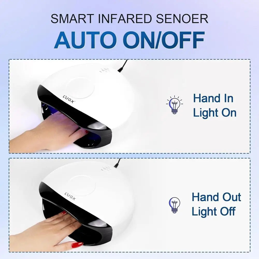 L'UGX 56W UV LED Nail Lamp Nail Dryer or Gel Polish, UV Light Curing Lamp with 4 Timer, Perect or Manicure and Pedicure