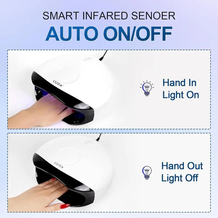 L'UGX 56W UV LED Nail Lamp Nail Dryer or Gel Polish, UV Light Curing Lamp with 4 Timer, Perect or Manicure and Pedicure