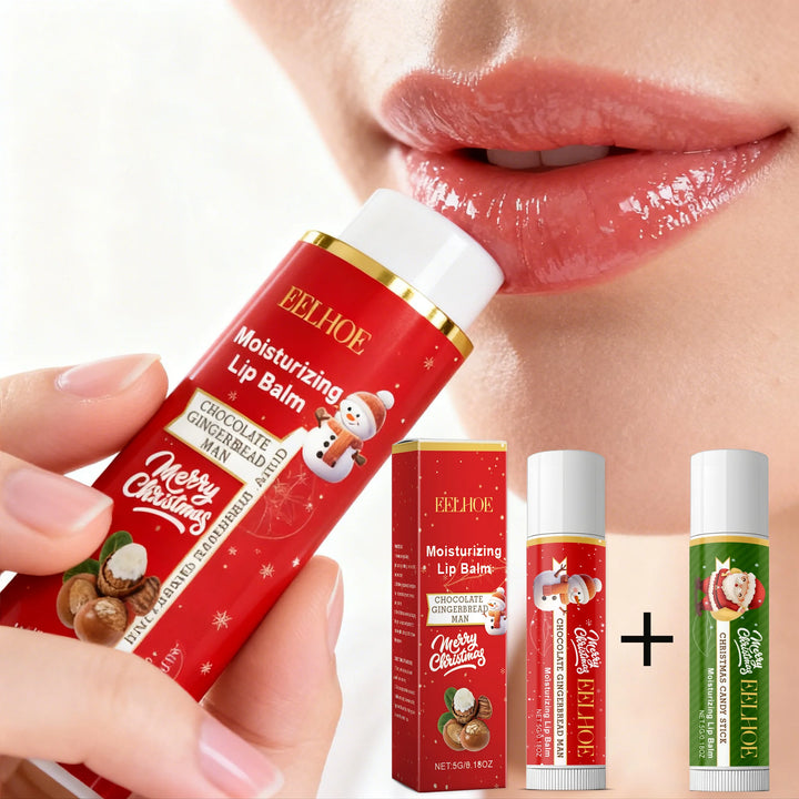 Christmas Lip Balm Set Moisturizing Lip Care Repair Dry Chapped Lips Nourishing Holiday Gift Autumn Winter Lip Care