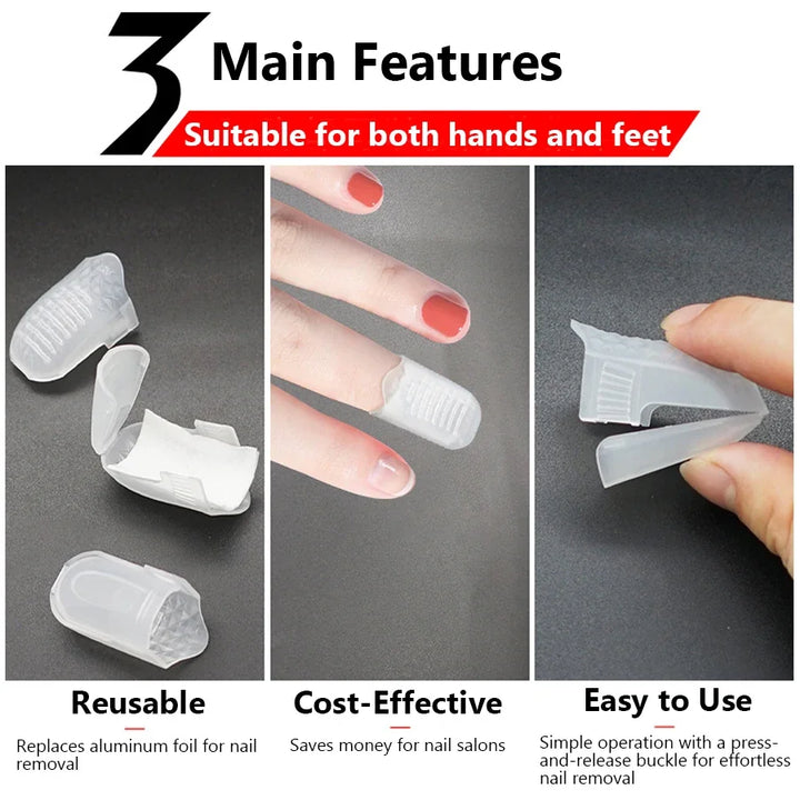5Pcs Nail Art Soak off Cap Clips Gel Polish Acrylic Nails Remover Wraps Manicure Tool for Easy Removal And Professional Finish