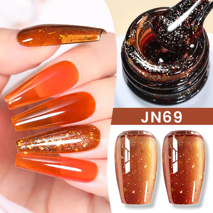 BORN PRETTY 10ml Jelly Nude Gel Nail Polish 50 Colors Semi Transparent Nail Art Nail Supplies Soak off UV LED Nails Gel Varnish
