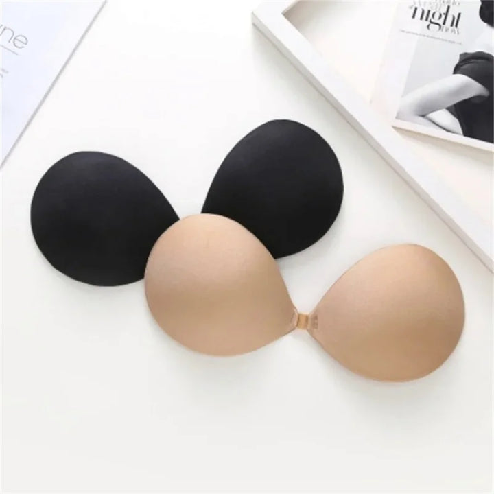6cm Lift Silicone Adhesive Bra - Waterproof Invisible Push Up for Wedding & Backless Dresses, Natural Curve for Small Chest