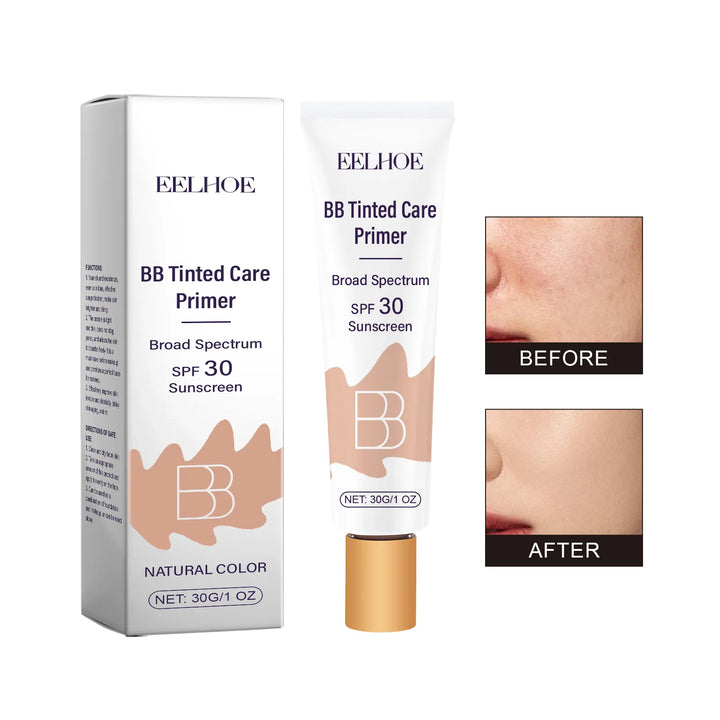 EELHOE BB Cream Foundation Face Primer Concealer For Acne Pores Blemishes Coverage Moisturizing Sun block Brightening Skin Tone