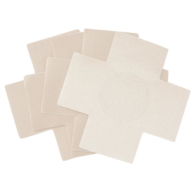 20pcs Black Women Cross Shape Self-Adhesive Disposable Satin Nipple Cover Sexy Breast Pasties Stickers Invisible Nipple Covers