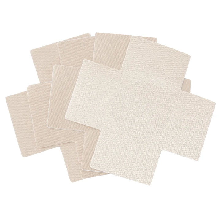 20pcs Black Women Cross Shape Self-Adhesive Disposable Satin Nipple Cover Sexy Breast Pasties Stickers Invisible Nipple Covers