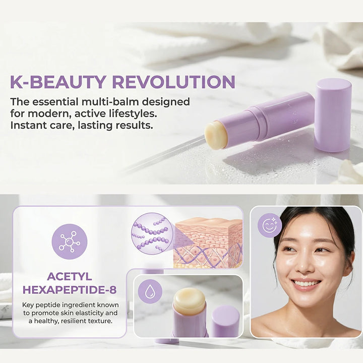 KAHI Eye Balm Stick Acetyl Hexapeptide 8 Dark Circles Wrinkle Reduction Puffiness Care Metal Head Massage Korean Skincare