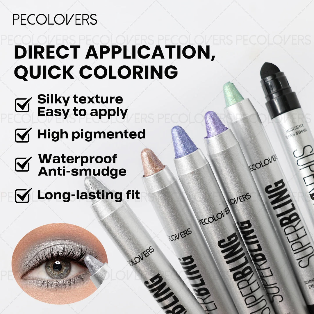 1 Pc High Color Rendering Shimmer Eyeshadow Pen, Shiny Colors Eye Shadow Stick, Eye-catching Eye Makeup, Music Festival Makeup