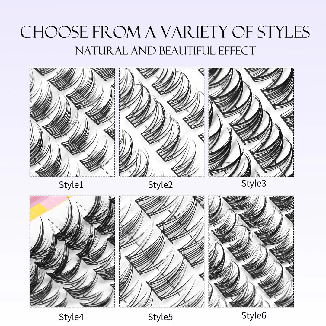 GROINNEYA Eyelashes Clusters 320 pcs Natural Eyelash extension Cluster Lashes Volume Mixed Tray Lashes Cluster Natural Lashes