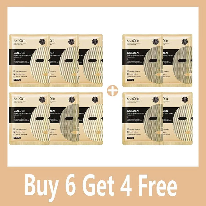 20pcs SADOER 24K Gold Moisturizing Facial Masks skincare Firming Nourishing Smooth Skin Rejuvenation Face Mask Sheets Mask