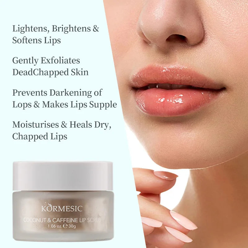 Moisturizing Anti-Cracking Lip Scrub, Brightens, Whitens, and Softens Lips, Gently Removes Dead Skin and Chapped Skin