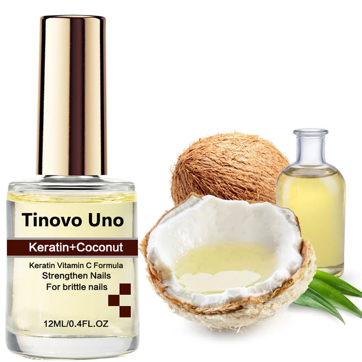 Tinovo Uno Keratin Coconut Nail Strengthening Oil Nail Art Treatment Care Nail Growth Cuticle Oil 12ML Vitamin C Enriched Polish