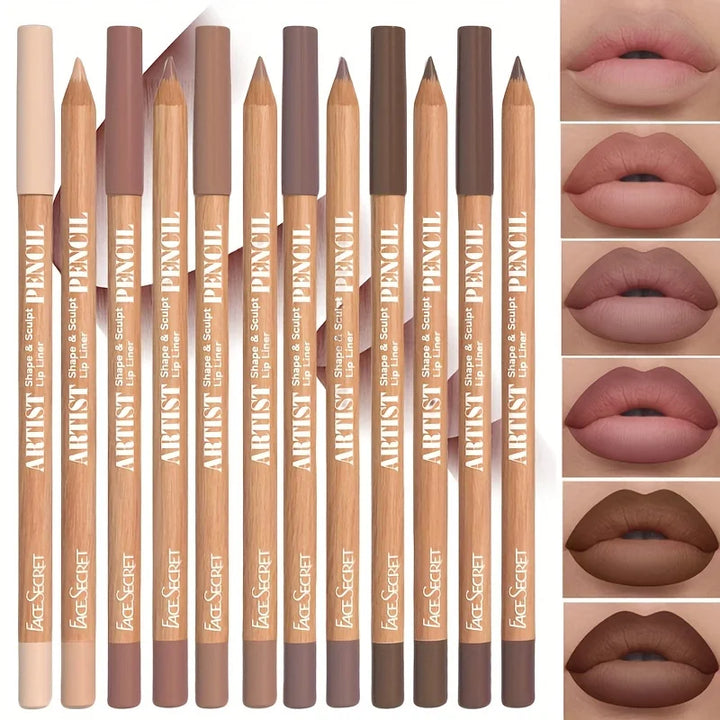 6pcs Velvet Matte Lip Liner Set - Long-Lasting Versatile Shades Longlasting Lip Makeup Berry, Brown, Pink Lip Pencil